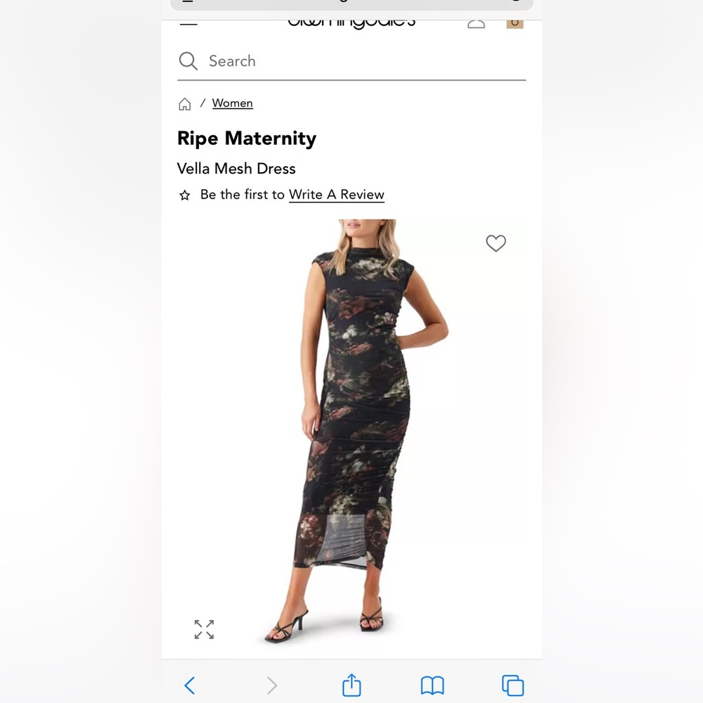 Ripe Vella Mesh Maternity Dress - Black and Green